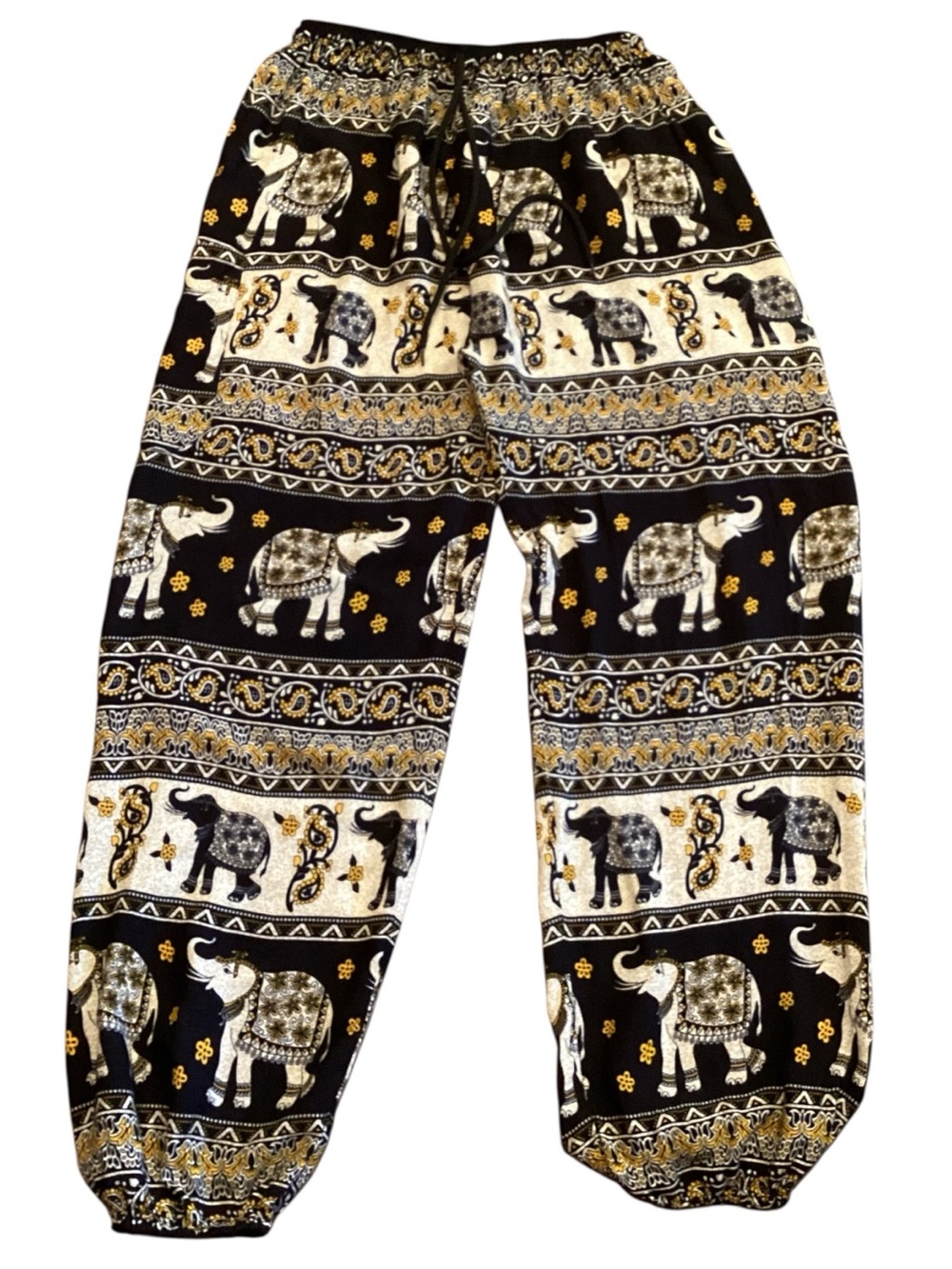 Earthbound Trading Co Elephant Print Harem Boho Rayon Lounge Pants L